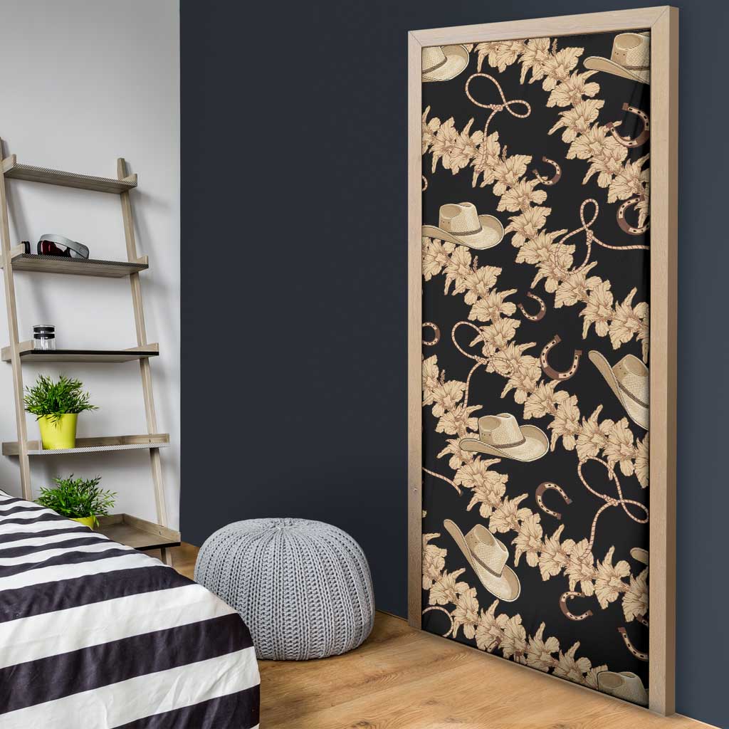 Vanuatu Cowboy Door Cover Seamless Straw Hats Hibiscus - Polynesian Pride