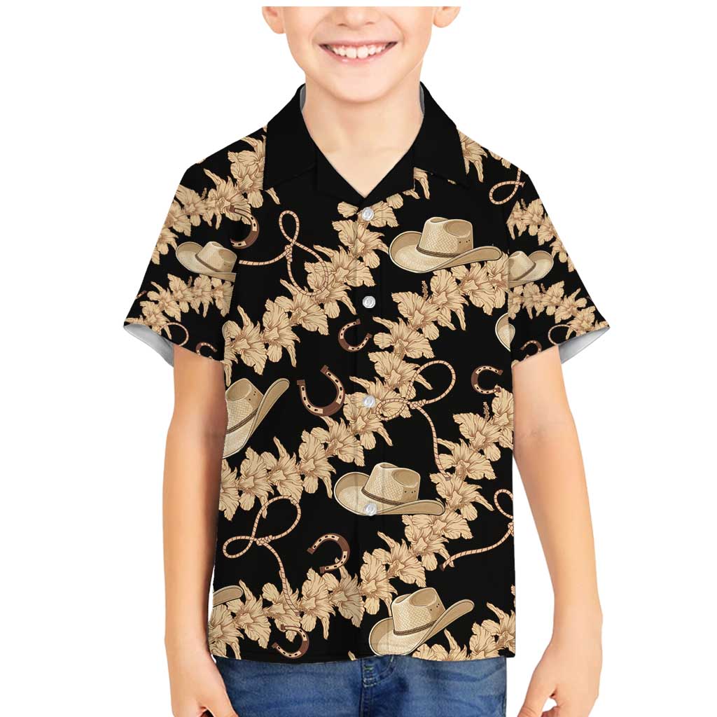 Vanuatu Cowboy Family Matching Mermaid Dress and Hawaiian Shirt Seamless Straw Hats Hibiscus - Polynesian Pride