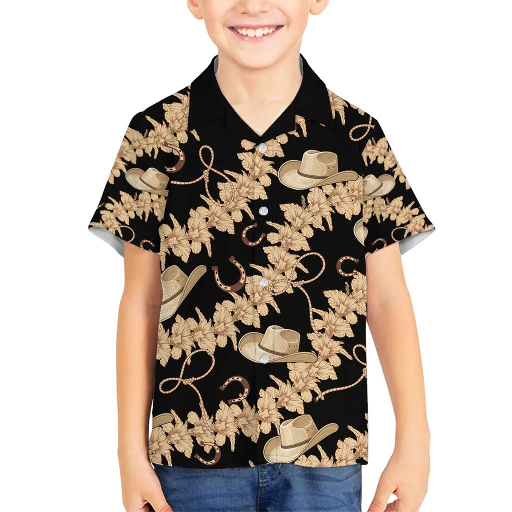 Vanuatu Cowboy Family Matching Puletasi and Hawaiian Shirt Seamless Straw Hats Hibiscus - Polynesian Pride