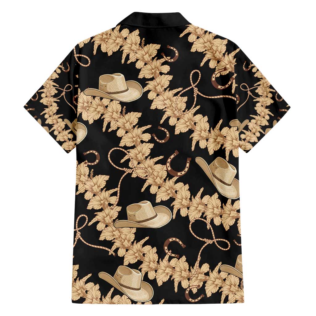 Vanuatu Cowboy Hawaiian Shirt Seamless Straw Hats Hibiscus - Polynesian Pride