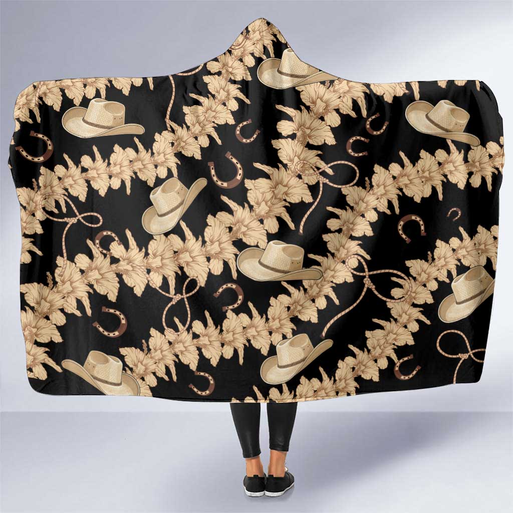 Vanuatu Cowboy Hooded Blanket Seamless Straw Hats Hibiscus - Polynesian Pride