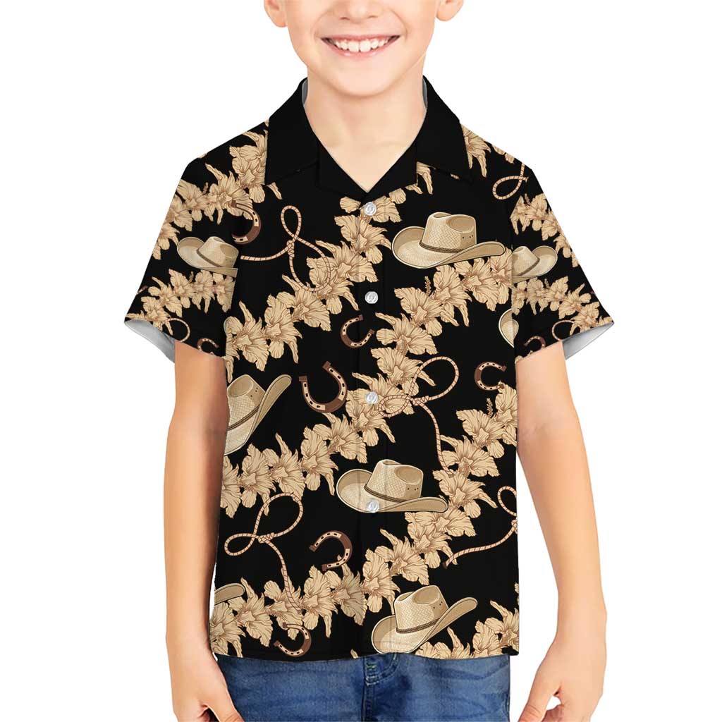 Vanuatu Cowboy Kid Hawaiian Shirt Seamless Straw Hats Hibiscus - Polynesian Pride