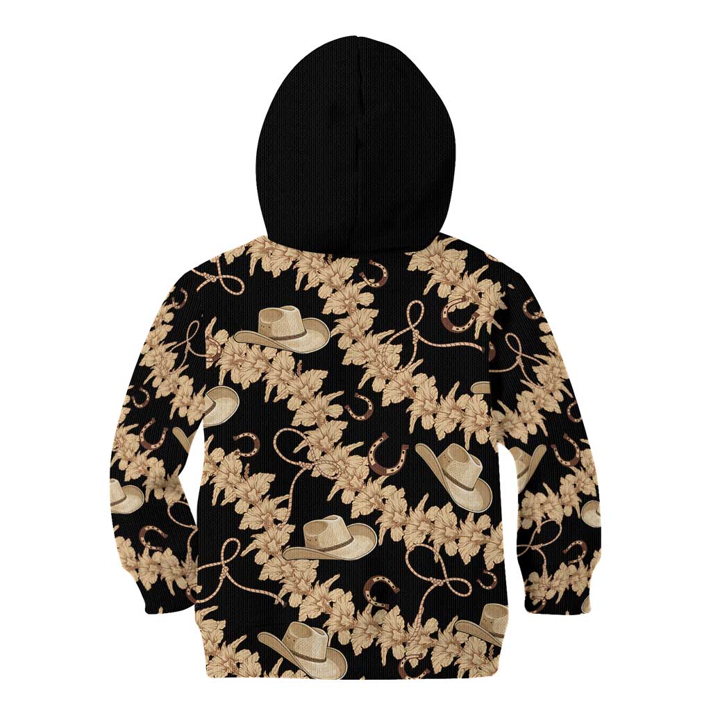 Vanuatu Cowboy Kid Hoodie Seamless Straw Hats Hibiscus - Polynesian Pride