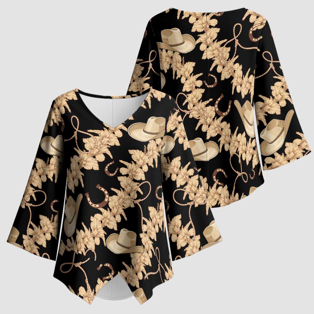 Vanuatu Cowboy Kimono Sleeve Blouse Seamless Straw Hats Hibiscus - Polynesian Pride