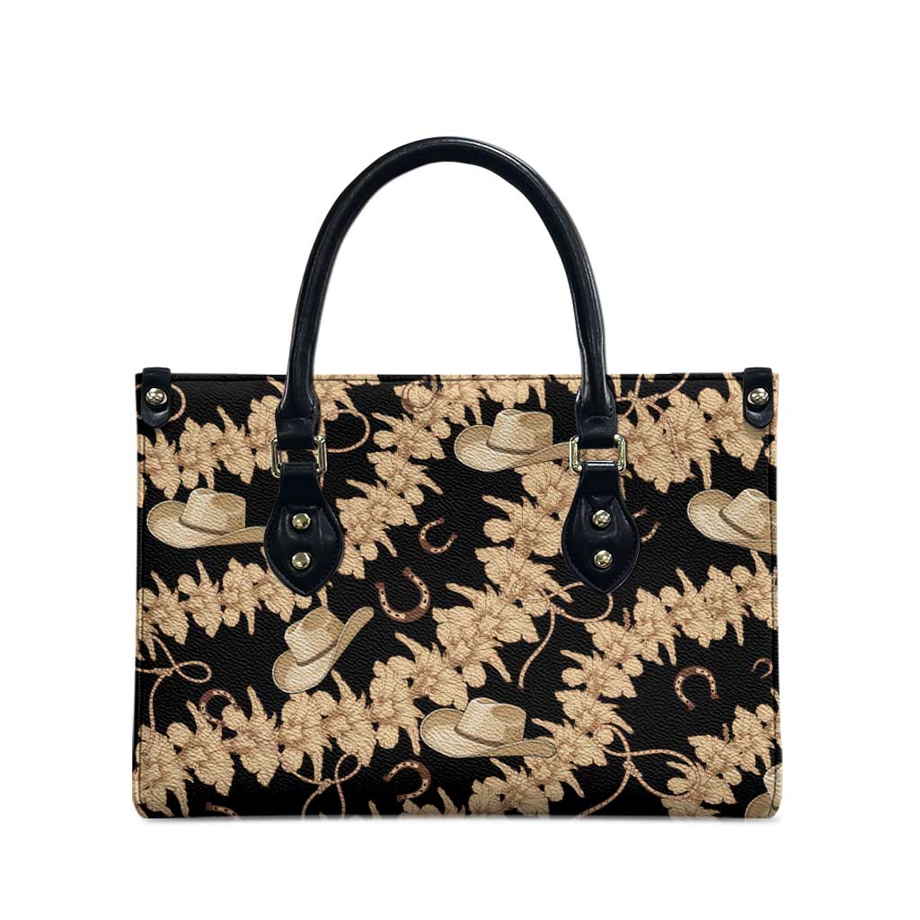 Vanuatu Cowboy Leather Bag Seamless Straw Hats Hibiscus - Polynesian Pride