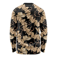 Vanuatu Cowboy Long Sleeve Shirt Seamless Straw Hats Hibiscus - Polynesian Pride