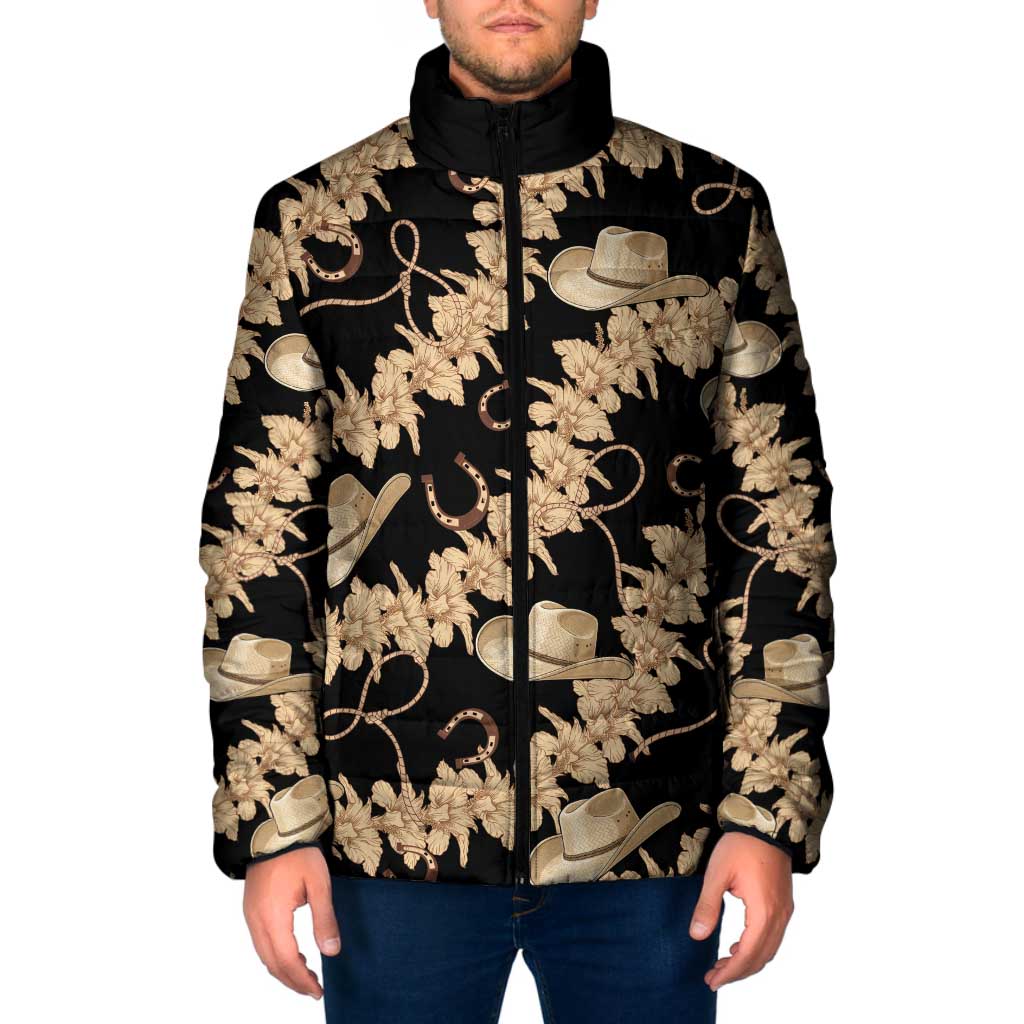 Vanuatu Cowboy Padded Jacket Seamless Straw Hats Hibiscus - Polynesian Pride