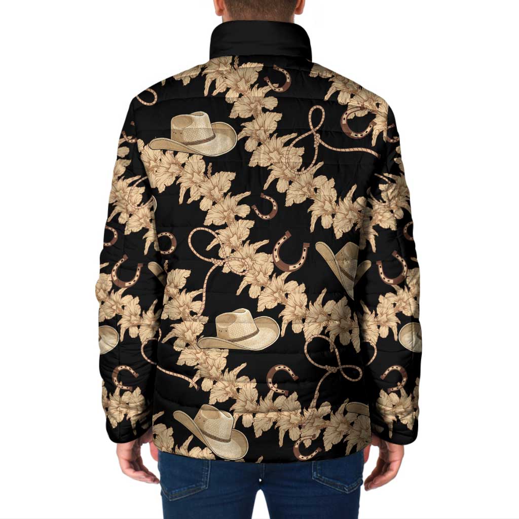 Vanuatu Cowboy Padded Jacket Seamless Straw Hats Hibiscus - Polynesian Pride
