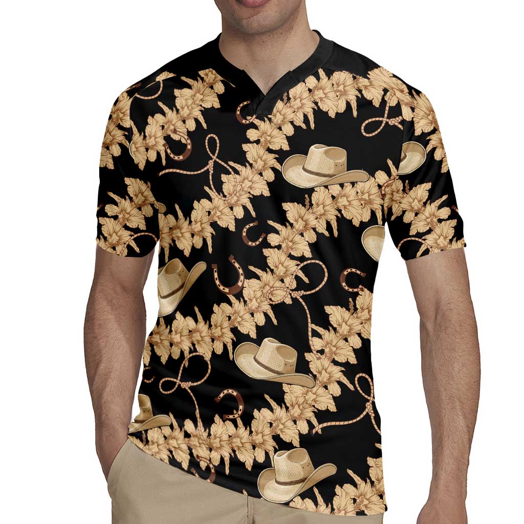 Vanuatu Cowboy Rugby Jersey Seamless Straw Hats Hibiscus - Polynesian Pride