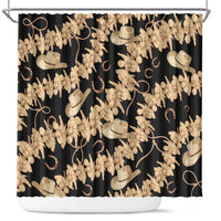 Vanuatu Cowboy Shower Curtain Seamless Straw Hats Hibiscus - Polynesian Pride