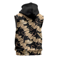 Vanuatu Cowboy Sleeveless Hoodie Seamless Straw Hats Hibiscus - Polynesian Pride