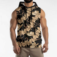 Vanuatu Cowboy Sleeveless Hoodie Seamless Straw Hats Hibiscus - Polynesian Pride