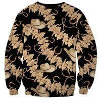 Vanuatu Cowboy Sweatshirt Seamless Straw Hats Hibiscus - Polynesian Pride