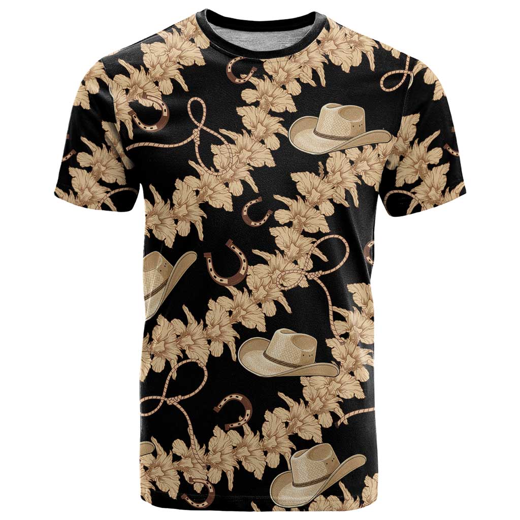 Vanuatu Cowboy T Shirt Seamless Straw Hats Hibiscus - Polynesian Pride