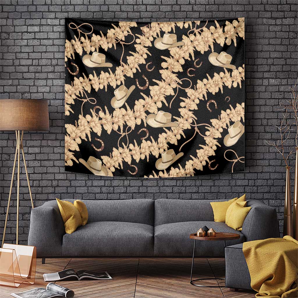 Vanuatu Cowboy Tapestry Seamless Straw Hats Hibiscus - Polynesian Pride