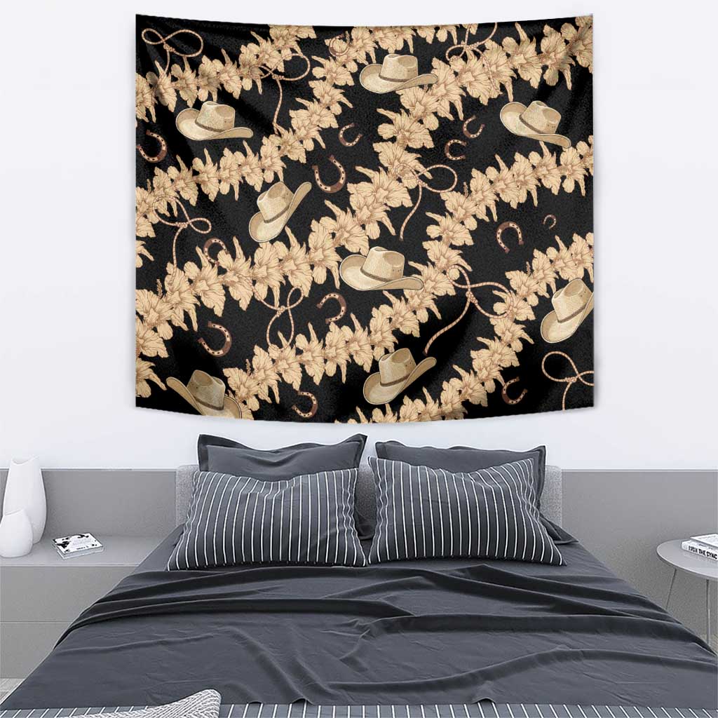 Vanuatu Cowboy Tapestry Seamless Straw Hats Hibiscus - Polynesian Pride