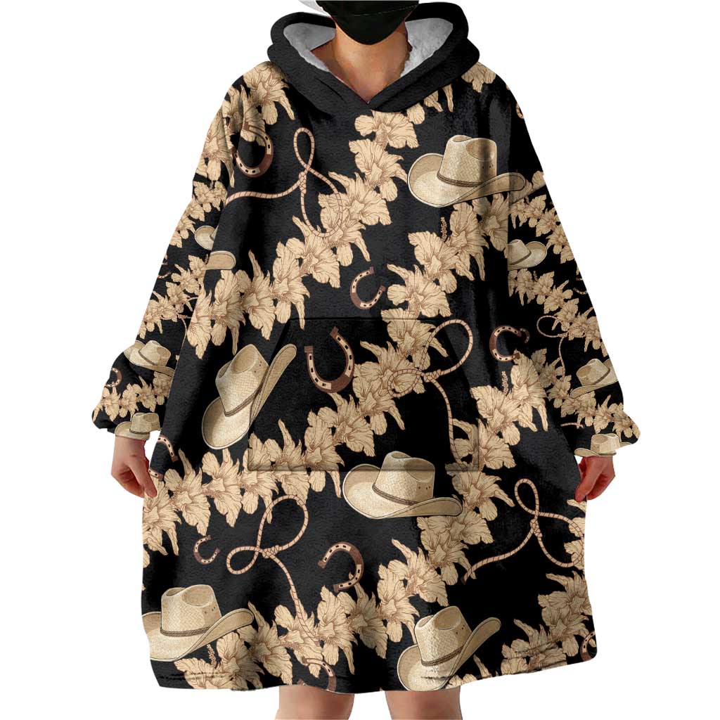 Vanuatu Cowboy Wearable Blanket Hoodie Seamless Straw Hats Hibiscus - Polynesian Pride
