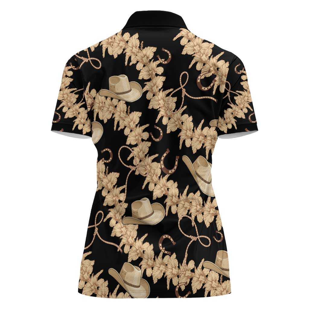 Vanuatu Cowboy Women Polo Shirt Seamless Straw Hats Hibiscus - Polynesian Pride