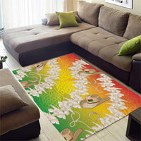 Vanuatu Cowboy Area Rug Straw Hats Hibiscus With Sand Drawing LT14 - Polynesian Pride