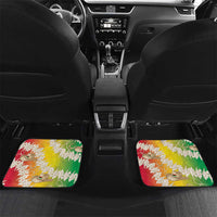 Vanuatu Cowboy Car Mats Straw Hats Hibiscus With Sand Drawing LT14 Set 2pcs - Back Reggae - Polynesian Pride
