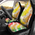 Vanuatu Cowboy Car Seat Cover Straw Hats Hibiscus With Sand Drawing - Polynesian Pride