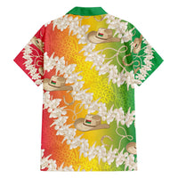Vanuatu Cowboy Family Matching Summer Maxi Dress and Hawaiian Shirt Straw Hats Hibiscus With Sand Drawing - Polynesian Pride