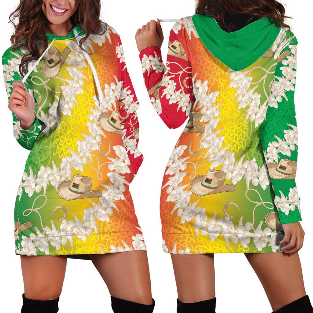 Vanuatu Cowboy Hoodie Dress Straw Hats Hibiscus With Sand Drawing - Polynesian Pride