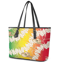 Vanuatu Cowboy Leather Tote Bag Straw Hats Hibiscus With Sand Drawing LT14 - Polynesian Pride