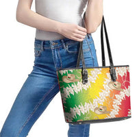 Vanuatu Cowboy Leather Tote Bag Straw Hats Hibiscus With Sand Drawing LT14 - Polynesian Pride