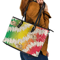 Vanuatu Cowboy Leather Tote Bag Straw Hats Hibiscus With Sand Drawing LT14 - Polynesian Pride