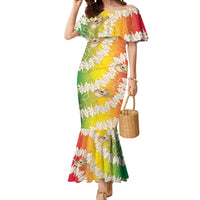 Vanuatu Cowboy Mermaid Dress Straw Hats Hibiscus With Sand Drawing LT14 Women Reggae - Polynesian Pride