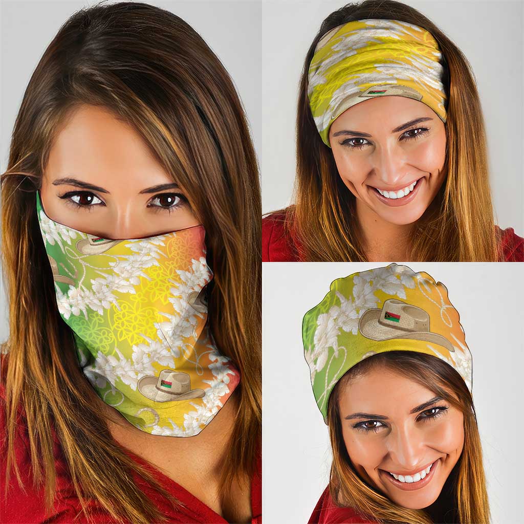 Vanuatu Cowboy Neck Gaiter Straw Hats Hibiscus With Sand Drawing LT14 - Polynesian Pride