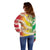 Vanuatu Cowboy Off Shoulder Sweater Straw Hats Hibiscus With Sand Drawing - Polynesian Pride