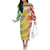 Vanuatu Cowboy Off The Shoulder Long Sleeve Dress Straw Hats Hibiscus With Sand Drawing - Polynesian Pride