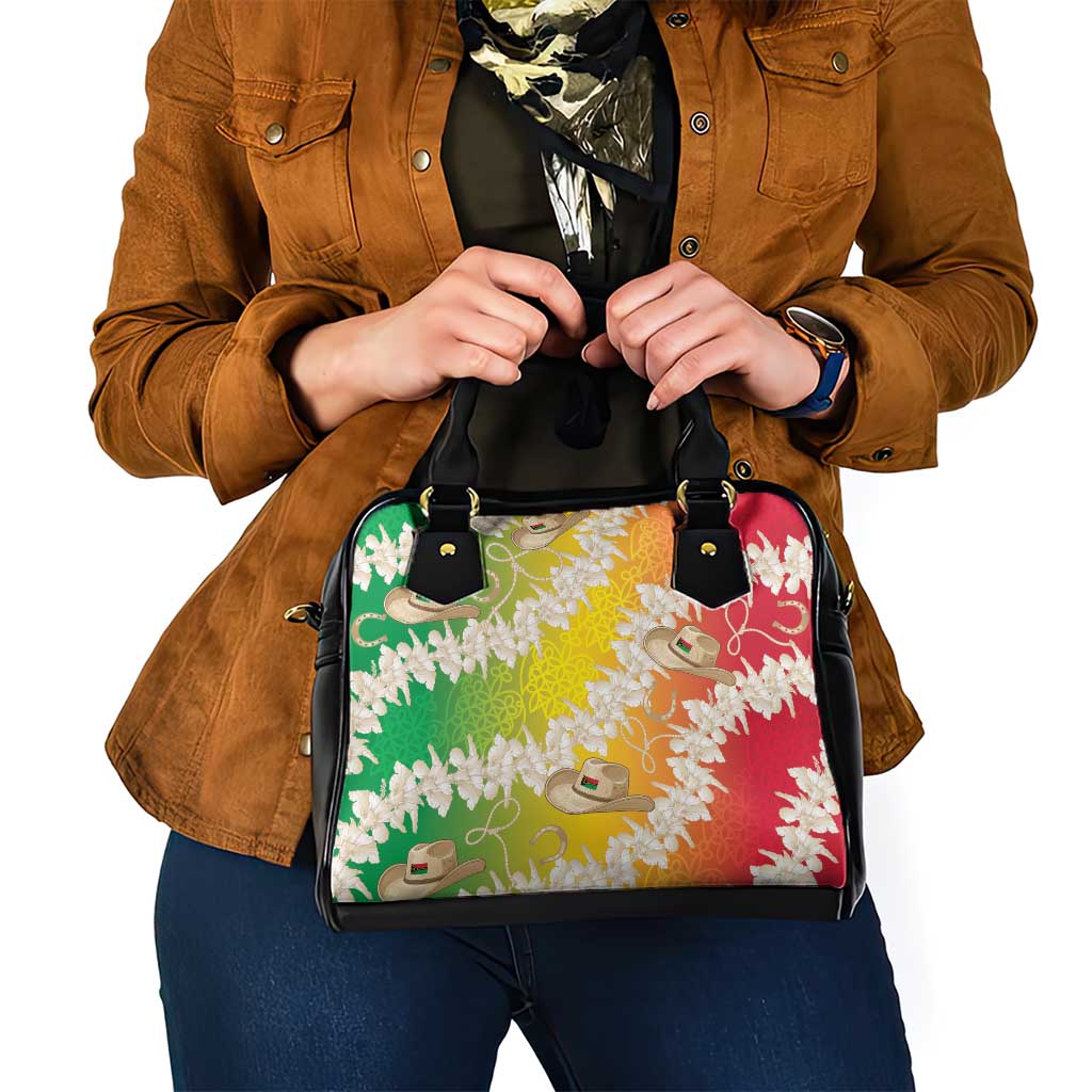 Vanuatu Cowboy Shoulder Handbag Straw Hats Hibiscus With Sand Drawing LT14 - Polynesian Pride