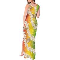 Vanuatu Cowboy Tank Maxi Dress Straw Hats Hibiscus With Sand Drawing - Polynesian Pride