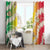 Vanuatu Cowboy Window Curtain Straw Hats Hibiscus With Sand Drawing - Polynesian Pride