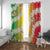 Vanuatu Cowboy Window Curtain Straw Hats Hibiscus With Sand Drawing - Polynesian Pride