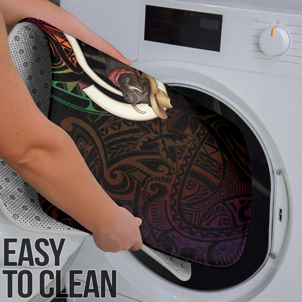 Vanuatu Boar Cowboy Bathroom Set Tusk Gradient Polynesian Pattern - Polynesian Pride