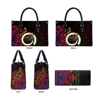 Vanuatu Boar Cowboy Leather Bag Tusk Gradient Polynesian Pattern - Polynesian Pride