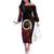 Vanuatu Boar Cowboy Off The Shoulder Long Sleeve Dress Tusk Gradient Polynesian Pattern - Polynesian Pride