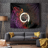 Vanuatu Boar Cowboy Tapestry Tusk Gradient Polynesian Pattern - Polynesian Pride