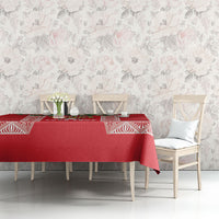 Mate Ma'a Tonga Rugby Custom Tablecloth Tongan Kahoa Lei Ngatu Pattern Red