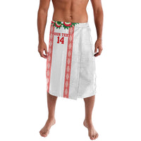 Mate Ma'a Tonga Rugby Custom Lavalava Tongan Kahoa Lei Ngatu Pattern White