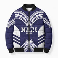 Fiji Nadi Rugby Custom Bomber Puffer Jacket Kikau O Nadi Ko