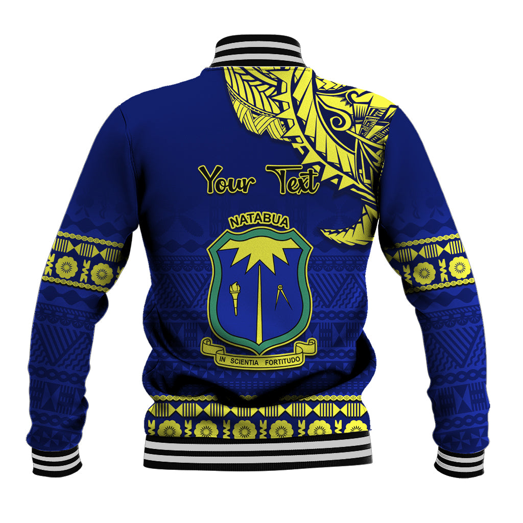 Personalised Fiji Natabua High School Baseball Jacket Fijian Tapa Pattern LT14 - Polynesian Pride