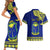 Personalised Fiji Natabua High School Couples Matching Short Sleeve Bodycon Dress and Hawaiian Shirt Fijian Tapa Pattern LT14 - Polynesian Pride