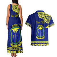 Personalised Fiji Natabua High School Couples Matching Tank Maxi Dress and Hawaiian Shirt Fijian Tapa Pattern LT14 - Polynesian Pride