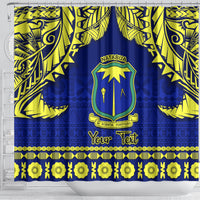 Personalised Fiji Natabua High School Shower Curtain Fijian Tapa Pattern LT14 - Polynesian Pride