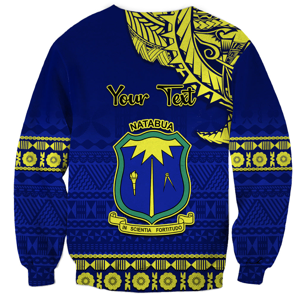 Personalised Fiji Natabua High School Sweatshirt Fijian Tapa Pattern LT14 - Polynesian Pride